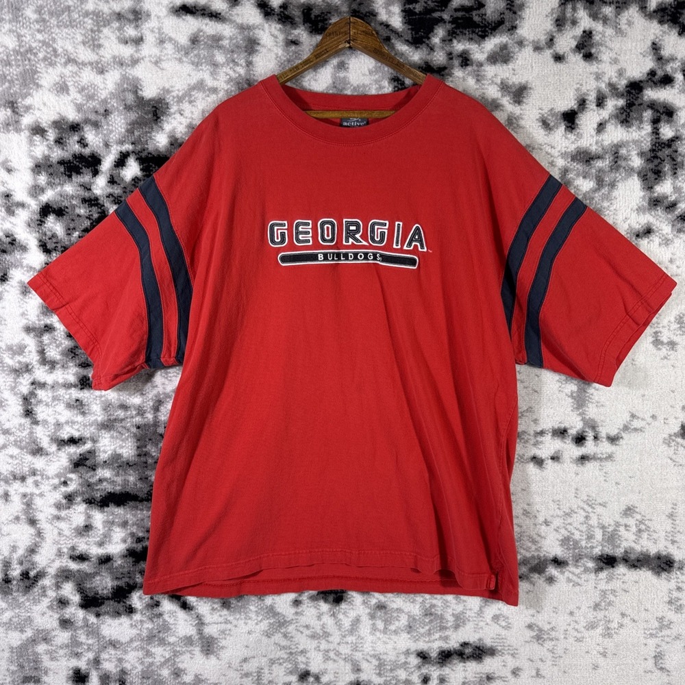 Active Georgia Bulldogs Shirt Mens Size 2XL Red Baggy Y2K Hip‎ Hop Street